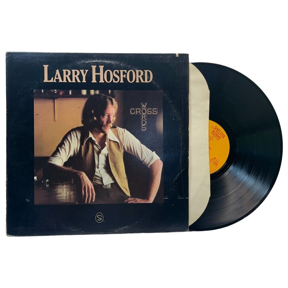 Larry Hosford Cross Words Vinyl LP Folk Rock 1976 Shelter Records + Lyric Insert